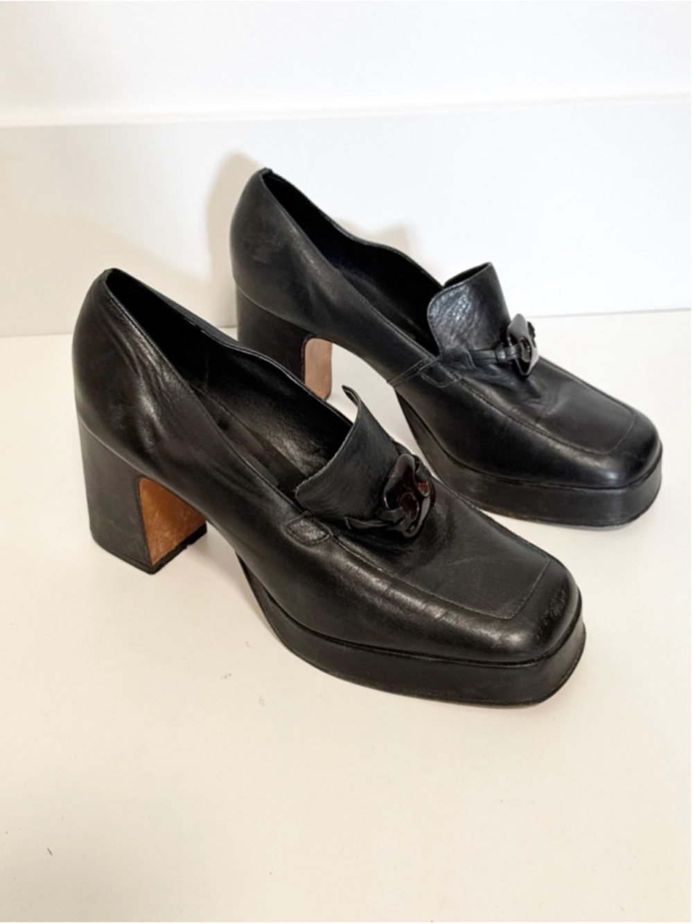 Gacel Studios Chunky Heel Leather Loafer size 37